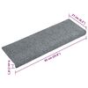 vidaXL Tappetini per scale autoadesivi 15 pz 65x21x4 cm Grigio chiaro bordo rettangolare