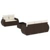 vidaXL Set Divano da Giardino 6 pz con Cuscini Marrone in Polyrattan