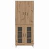 vidaXL Credenza 2 pcs Legno vecchio Legno Stratificato e Vetro