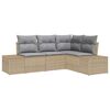 vidaXL Set Divano da Giardino 4 pz Beige polyrattan