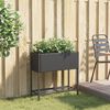 vidaXL Fioriera da Giardino con Ripiano Nera in Polyrattan