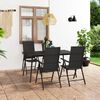 vidaXL Set da Pranzo da Giardino 5 pz Nero