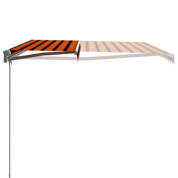 vidaXL Tenda da Sole Retrattile Manuale 450x300 cm Arancione e Marrone