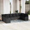 vidaXL Set Divano da Giardino con archiviazione 10 pcs Nero polyrattan