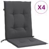 vidaXL Cuscini Sedia Schiena Bassa 4 pz Antracite M&eacute;lange 100x50x4 cm