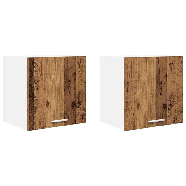vidaXL Armadio pensile 2 pcs Legno Antico e Bianco 40 x 31 x 40 cm
