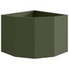 vidaXL Vaso d'angolo Oliver verde 45 x 45 x 35 cm Acciaio