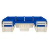 vidaXL Set Divani da Giardino su Pallet 9 pz con Cuscini Legno Abete