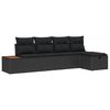 vidaXL Set Divano da Giardino 6 pz Nero polyrattan