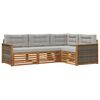 vidaXL Set di divani da esterno 4 pcs Naturale e Grigio Chiaro