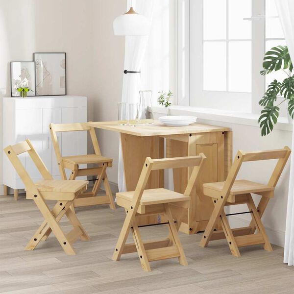 vidaXL Sedie da Pranzo Pieghevoli 4 pz Corona Cera in Legno di Pino