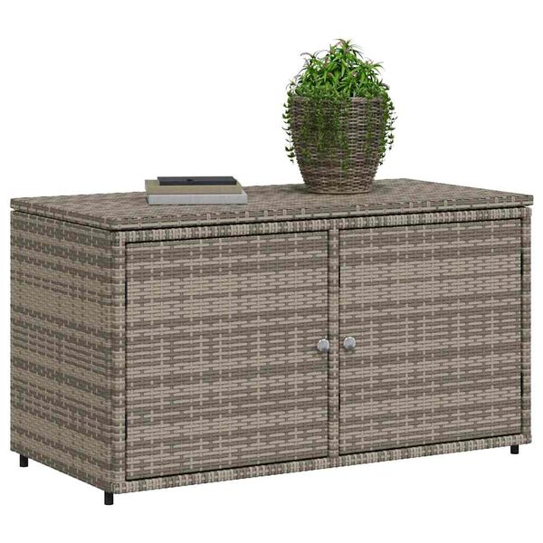 vidaXL Armadietto Portaoggetti Giardino Grigio 110x55x60,5 Polyrattan