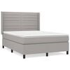 vidaXL Giroletto a Molle con Materasso Grigio Chiaro 140x190cm Tessuto