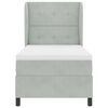 vidaXL Letto a molle con testiera Grigio chiaro 190 x 90 cm Poliestere