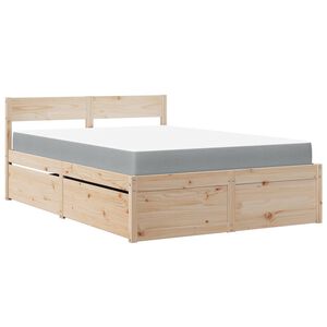 vidaXL Letto con Cassetti e Materasso 120x190 cm Legno Massello Pino