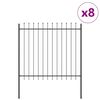 vidaXL Recinzione per Giardino WOERDEN 8 pz 13,6 x 1,5 m Grigio