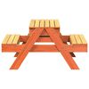 vidaXL Tavolo Picnic con Sabbiera Bambini Marrone Legno Massello Pino