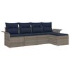 vidaXL Set Divano da Giardino 5 pz Grigio polyrattan