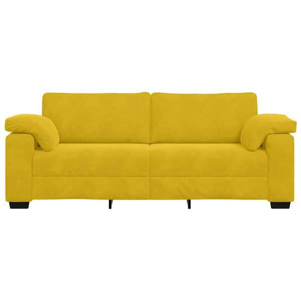 vidaXL Divano a 3 Posti Giallo 220x77x82 cm in Velluto