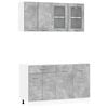 vidaXL Unit&agrave; Cucina Lyon 4 pcs Grigio Cemento Legno ingegnerizzato