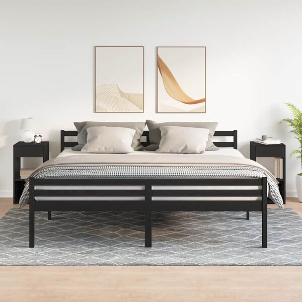 vidaXL Comodini con Cassetto 2 pz Rovere Neri 35x34x66,5 cm