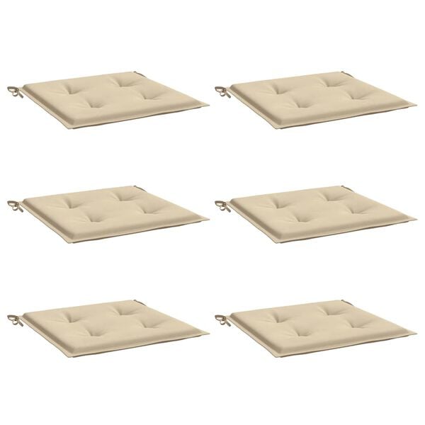 vidaXL Cuscini per Sedia 6 pz Beige 50x50x4 cm in Tessuto Oxford