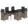 vidaXL Set da Pranzo da Giardino 7 pz con Cuscini in Polyrattan Grigio