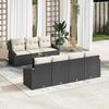 vidaXL Set Divano da Giardino 8 pcs Nero e Crema polyrattan
