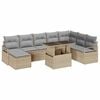 vidaXL Set Divano da Giardino 9 pz Beige e Grigio Chiaro polyrattan