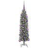 vidaXL Albero di Natale Artificiale Sottile Verde e Bianco 120 cm