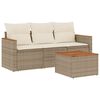 vidaXL Set Divano da Giardino 4 pz con Cuscini Beige in Polyrattan