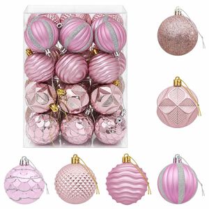 vidaXL Set di Palline di Natale 36 pz Rosa Diam. 6 cm Polistirolo