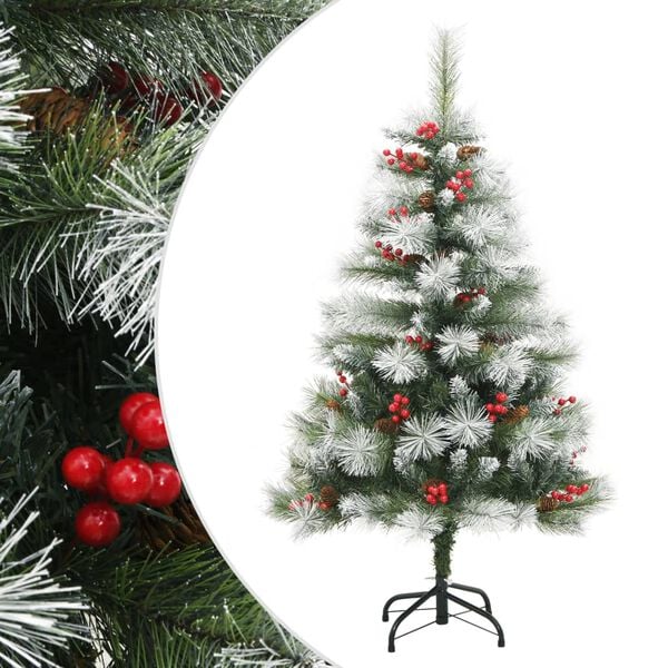vidaXL Albero Natale Artificiale Incernierato con Pigne e Bacche 150cm