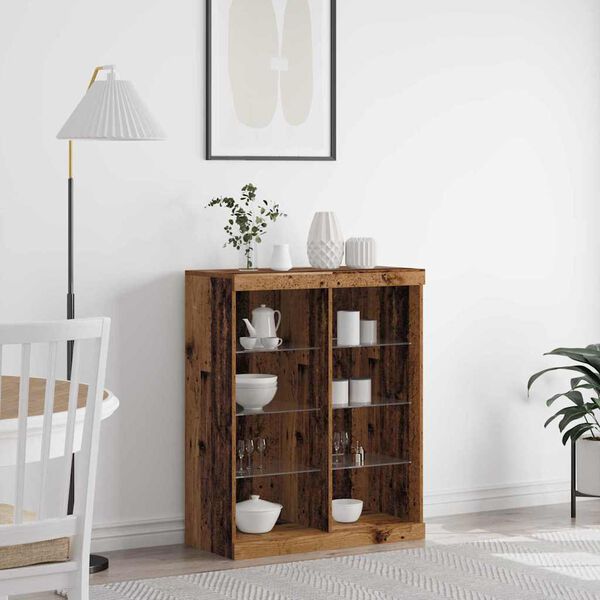 vidaXL Madia LED Legno vecchio 41 x 37 x 100 cm Legno multistrato