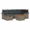 vidaXL Set Divano da Giardino 7 pz Grigio Poly Rattan