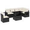 vidaXL Set Divani da Giardino con Cuscini 7pz Nero Polyrattan