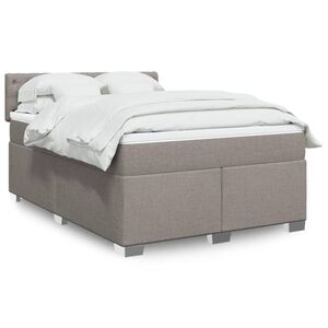 vidaXL Giroletto a Molle con Materasso Tortora 140x190 cm in Tessuto