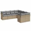 vidaXL Set Divano da Giardino 8 pz con Cuscini Beige in Polyrattan