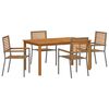vidaXL Set da Pranzo per Giardino 5 pz Grigio Legno di Acacia Massello
