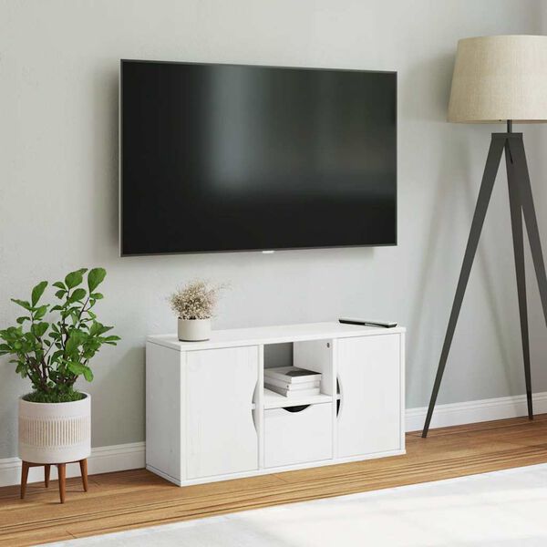 vidaXL Mobile Porta TV con Cassetto ODDA Bianco 79x24x40 cm