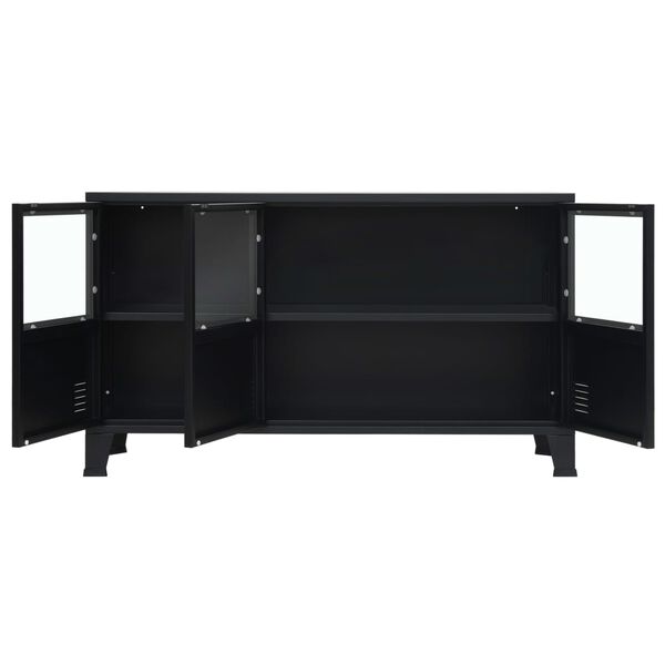 vidaXL Credenza in Metallo in Stile Industriale 120x35x70 cm Nera