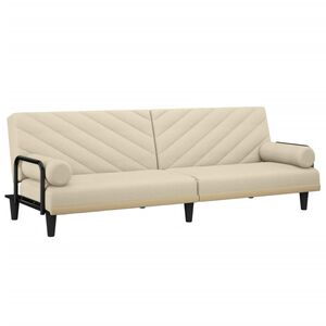 vidaXL Divano Letto con Braccioli Crema in Tessuto