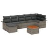 vidaXL Set Divano da Giardino 8 pz Grigio polyrattan