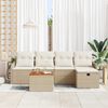 vidaXL Set Divano da Giardino con cuscino 6 pcs Beige polyrattan