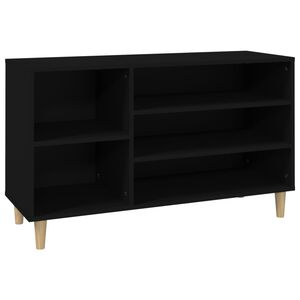 vidaXL Scarpiera Nera 102x36x60 cm in Legno Multistrato