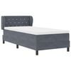 vidaXL Letto a molle con materasso Grigio scuro 90 x 190 cm Velluto