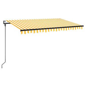 vidaXL Tenda da Sole Retrattile Automatica 450x300 cm Gialla e Bianca