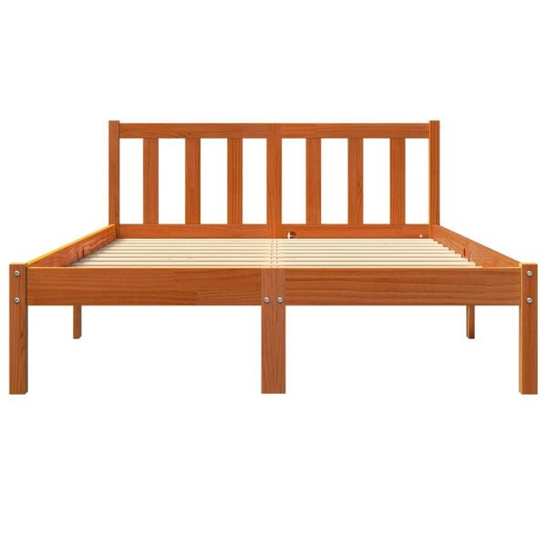 vidaXL Letto senza Materasso Marrone Cera 120x190 cm in Legno di Pino