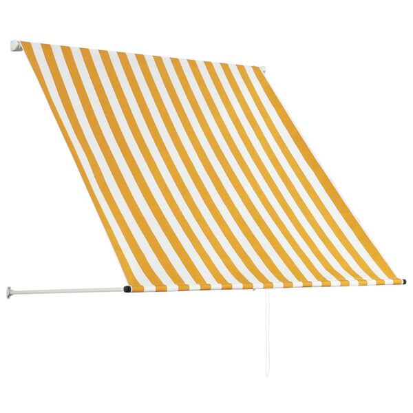vidaXL Tenda da Sole Retrattile 100x150 cm Giallo e Bianco