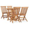 vidaXL Set da Pranzo da Giardino 5 pz Pieghevole in Massello di Teak